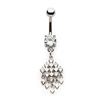 Diamonds And Circles CZs Dangle Navel