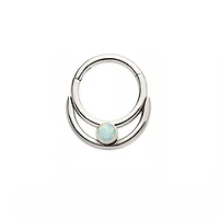 Double Hoop 1 Bez Opal Hinged Hoop