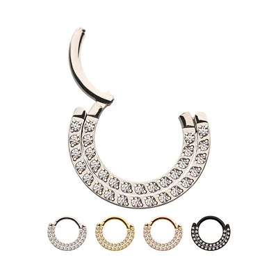 Double Row Prong Set Clear Jewels