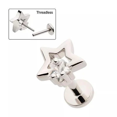 18g Double Star Jewelled Cartilage