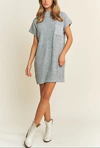 Plus Classic Drop Shoulder Sweater Knit Mini Dress