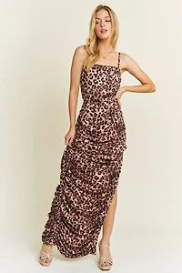 Animal Print Tank Plus Maxi Slit Dress