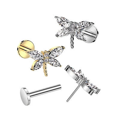 Dragonfly CZ Threadless Labret