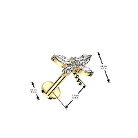 Dragonfly CZ Threadless Labret