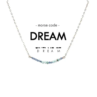 Morse Code Dainty Stone Necklace