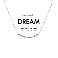 Morse Code Dainty Stone Necklace