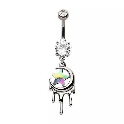 Dripping Crescent With Star Gem