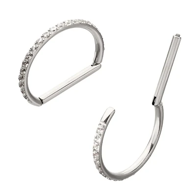 D - Shaped All Around CZ Titanium Clicker
