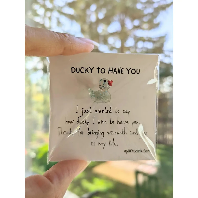 Ducky To Have You Card with Duck Figurine & Custom Message