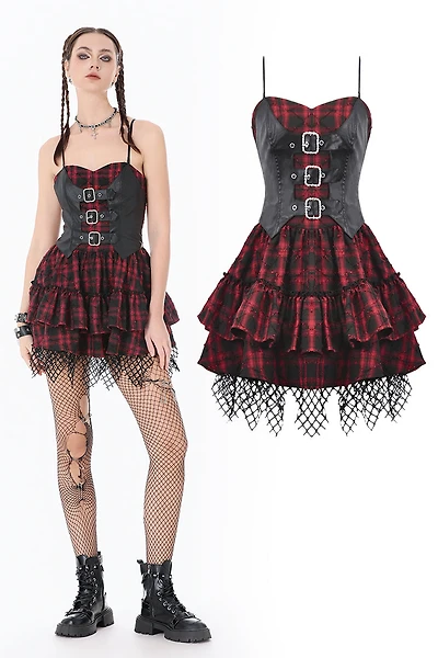 Romantic Gothic Lace Layered High-Low Dress