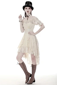 Overlay Lace Hi Low Steampunk Dress