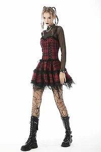 Punk Mini Strap Plaid Dress