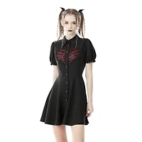 Heart Cage Black Skater Dress