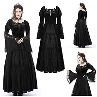 Velvet Lace Splicing Maxi Dress