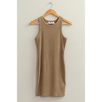 Acid Washed Ribbed Mini Dress