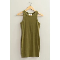 Acid Washed Ribbed Mini Dress