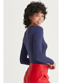 Square Neck Long Sleeve Bodysuit