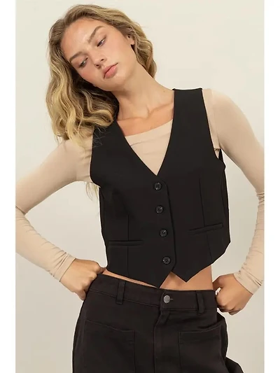 Tailored Button Down Vest