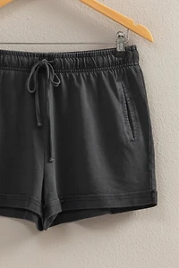 Pigment Dyed Raw Edge Detail Shorts