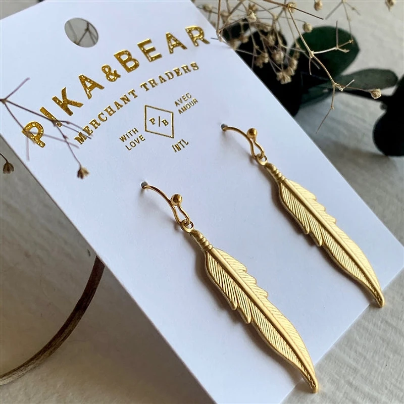 Plumes Raw Brass Feather