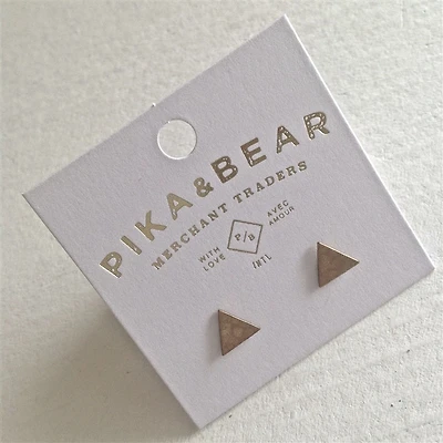 180 HAMMERED BRASS TRIANGLE STUDS