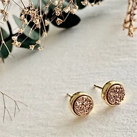 "Zella" Gold Plated Druzy Rose Gold