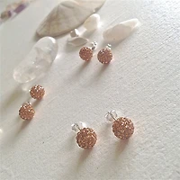 Novasphere Rose Gold Shimmer Ball Stud Earrings