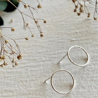 Oberon Sterling Silver Hoop Studs