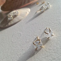 Vanessa Raw Aquamarine Gold Vermeil Earrings