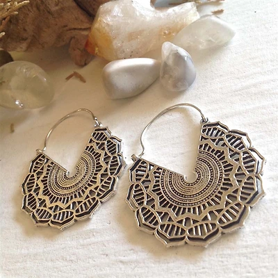 Venus Flower Earrings in Silver
