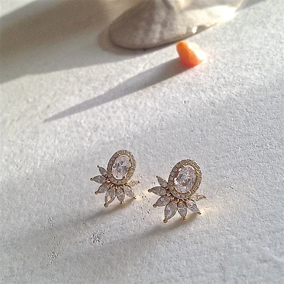 Windsor Rhinestone Encrusted Stud Earrings.