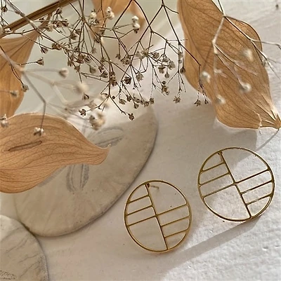 Erte Art Deco Earrings In Gold