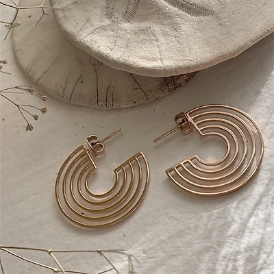 Lo-Fi Stainless Steel Hoop Earrings In Rose Gold