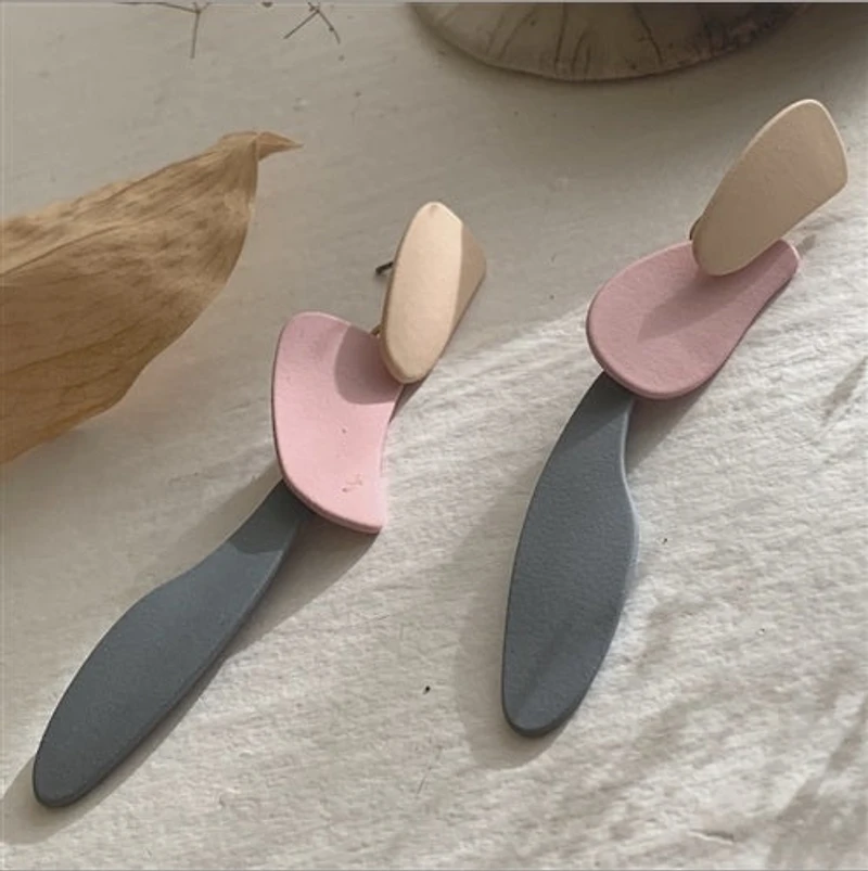 Painterly Layered Drop Dolphin Palette Earrings