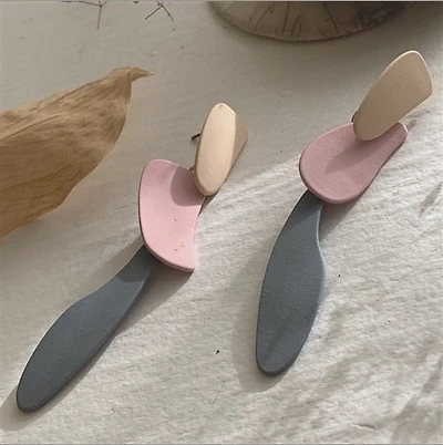 Painterly Layered Drop Dolphin Palette Earrings
