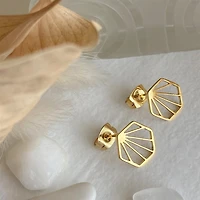 Metropolis Hezagon Stud Earrings