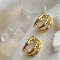 Takon Triple Stud Hoop Earrings