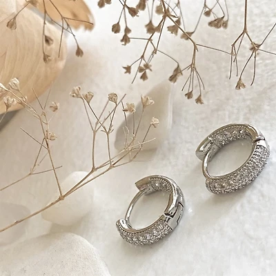 Zephyr Double Rhinestone Sleeper Earrings