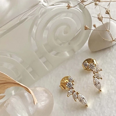 Bennu Ornate Rhinestone Climber Stud