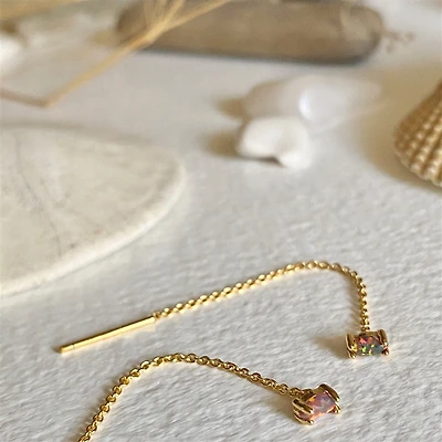 Chalinus Opal Threader Earrings