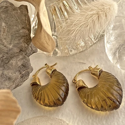 Cyprus Amber Vintage Resin Hinge Hoop