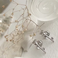 Leroux Rose Stud Earrings Sterling Silver