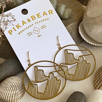 Roche Raw Brass Mountain Silhouette Earrings