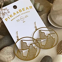 Roche Raw Brass Mountain Silhouette Earrings