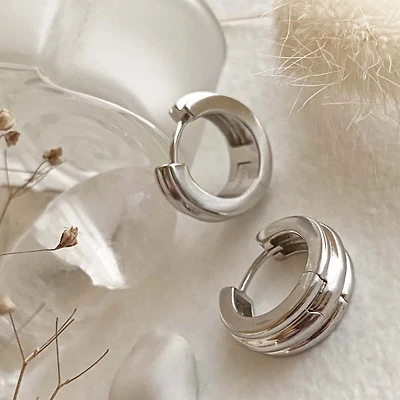 Trianon 17mm Triple Layer Hoop Earrings.