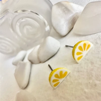 Limao Porcelain Lemon Slice Earrings