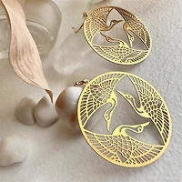 Sadako Raw Brass Crane Pattern
