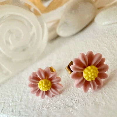 Pendientes tipo margarita de porcelana Bellis