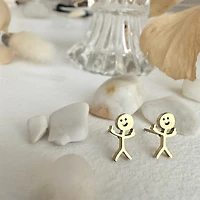 Disgruntled Citizen Stickman Earrings Gold