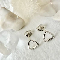 Delta Tiny Hammered Triangle Stud